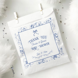  Bloemblauw Ornament Dank u Baby shower Bedankzakje