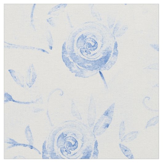 Bloemblauw Roos Damaskpatroon Stof (Close Up)