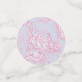 Bloemblauw Roze Toile de Jouy Shower Confetti (Kleine voorkant)