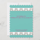 Bloemblauw Schaats Birthday Party Kaart (Achterkant)