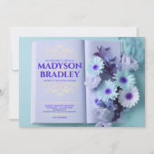  Bloemblauw Storybook Boek Trouwen Kaart (Voorkant)