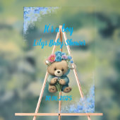 Bloemblauw teddy acryl baby shower teken acryl bord (Neutraal)