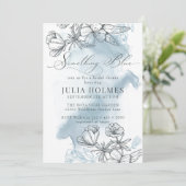 Bloemblauw Vrijgezellenfeest Kaart (Staand voorkant)