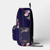 Bloemblauw w / Naam Print Cut Sew Bag Bedrukte Rugzak (Rechts)