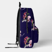 Bloemblauw w / Naam Print Cut Sew Bag Bedrukte Rugzak (Links)