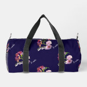 Bloemblauw w / Naam Print Cut Sew Bag Plunjezak (Achterkant)