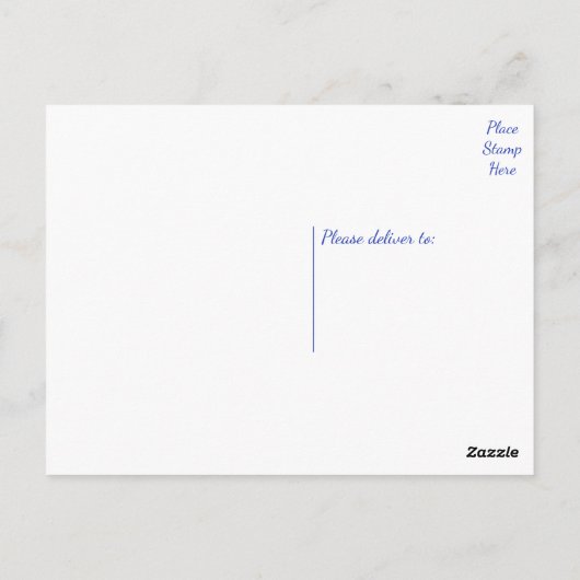 Bloemblauw Waterverf Bloemen Briefkaart (Achterkant)