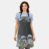 Bloemblauw Wildbloemen gepersonaliseerd Schort (Gedragen)