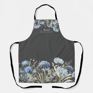 Bloemblauw Wildbloemen gepersonaliseerd Schort