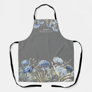 Bloemblauw Wildbloemen gepersonaliseerd Schort