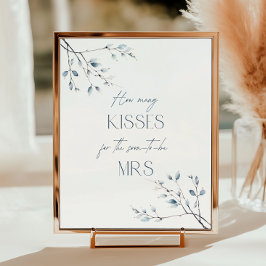 Bloemblauw Winter Botanisch Hoeveel Kusjes Poster