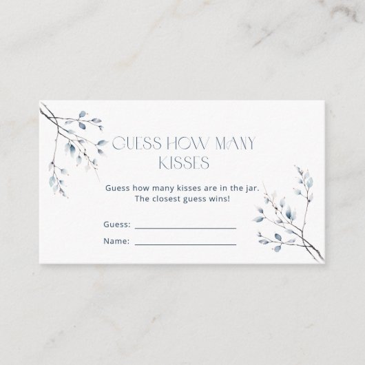 Bloemblauw Winter Botanische Raad Hoeveel Kusjes Informatiekaartje (Voorkant)