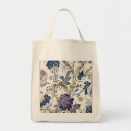 Bloemblauw Wit Decoratieve Canvas tas