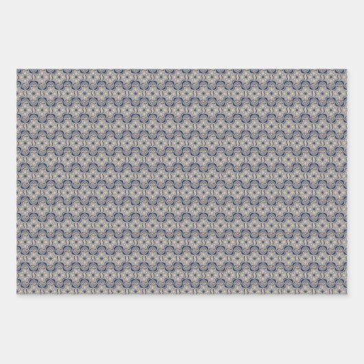  Bloemblauw Wit Portugees Tegel Inpakpapier Vel (Voorkant 2)