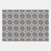  Bloemblauw Wit Portugees Tegel Inpakpapier Vel (Voorkant 2)