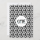 Bloemblauw Zwart Koe Print Boerderij 1e verjaardag Kaart (Achterkant)