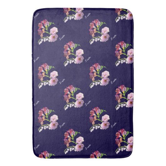 Bloemblauwe badmat (Voorkant Verticaal)