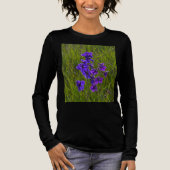 Bloemblauwe Larkspur bloemen Tri-Blend Shirt (Voorkant)