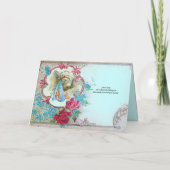 BLOEMBLAUWE OOIEVAAR JONGEN BABY SHOWER, ROZE ROZE AANKONDIGING (Achterkant)