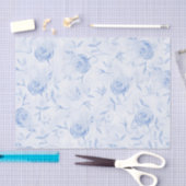 Bloemblauwe Rozen Elegante Damask Decoupage Tissuepapier (Craft)