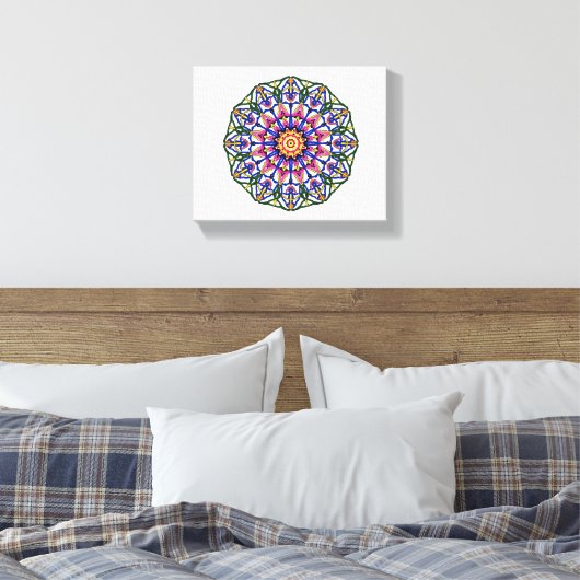 Bloembloei Mandala Canvas Afdruk (Insitu (Slaapkamer))