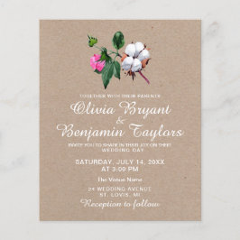 Bloembloem bloesem. Rustige Natuur Kraft Wedding Flyer