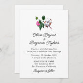 Bloembloem bloesem. Rustische elegant Wedding Kaart (Voorkant / Achterkant)