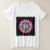 Bloembloem Blush Grote Maat T-shirt (Design voorkant)