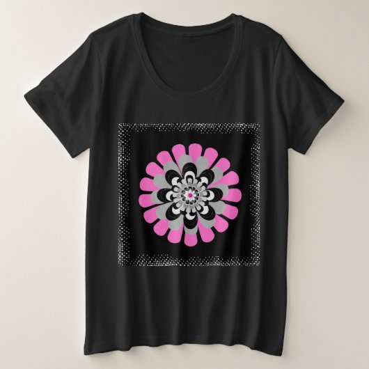 Bloembloem Blush Grote Maat T-shirt (Design voorkant)