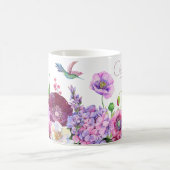 Bloembloem foto aangepaste naam koffiemok (Center)