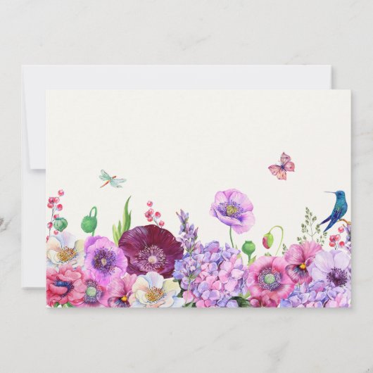 Bloembloem foto baby shower kaart (Achterkant)