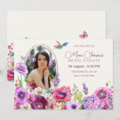 Bloembloem foto vrijgezellenfeest kaart (Voorkant / Achterkant)