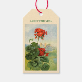 Bloembloem geranium cadeau labels cadeaulabel
