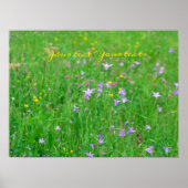 Bloembloem op een groen poster (Voorkant)