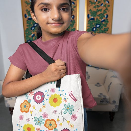 Bloembloem Power Kleurrijk Tote Bag