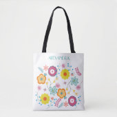 Bloembloem Power Kleurrijk Tote Bag (Voorkant)