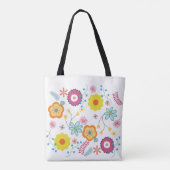 Bloembloem Power Kleurrijk Tote Bag (Achterkant)