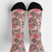 Bloembloem Waterverf Camouflage Roos Gold Pink Sokken (Top)
