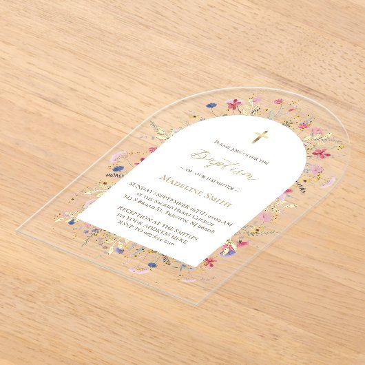 Bloembloemen Acryl Uitnodigingen (Laagn)