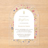 Bloembloemen Acryl Uitnodigingen (Voorkant)