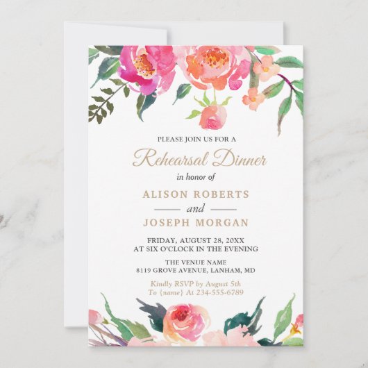 BLOEMBLOEMEN Botanische Floral Rehearings Dinner Kaart (Voorkant)