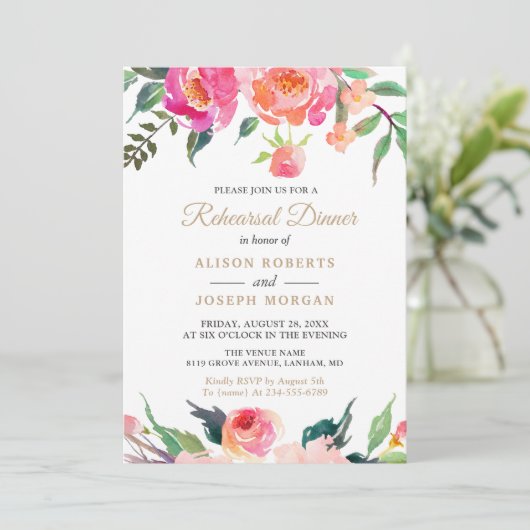 BLOEMBLOEMEN Botanische Floral Rehearings Dinner Kaart (Staand voorkant)