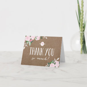 Bloembloemen Burlap Religious Thank You Card Bedankkaart