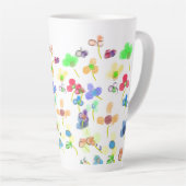 Bloembloemen Latte Mok (Rechterhoek)