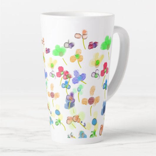 Bloembloemen Latte Mok (Rechterhoek)