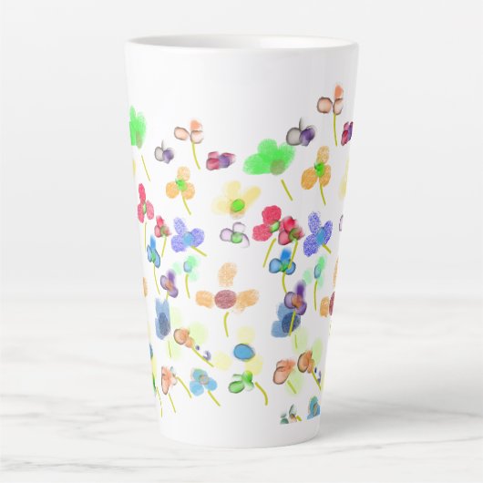 Bloembloemen Latte Mok (Voorkant)
