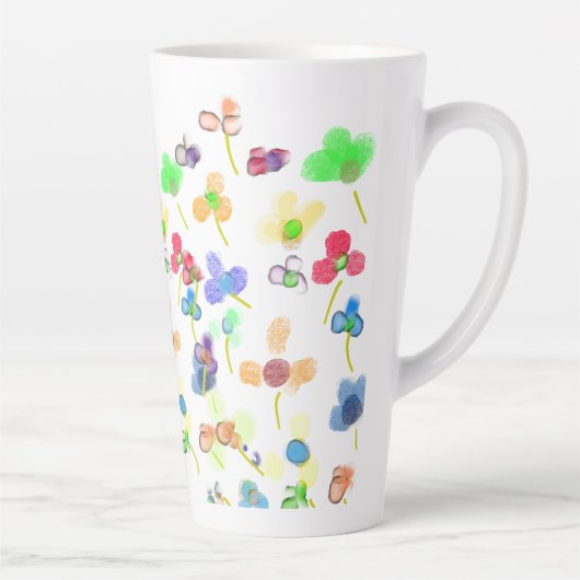 Bloembloemen Latte Mok (Rechts)