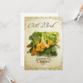 Bloembloemen op 23 oktober "Angel's trompet" Kaart (Voorkant / Achterkant in situ)