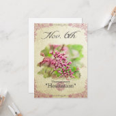 Bloembloemen op 6 november "Thoroughwort" Kaart (Voorkant / Achterkant in situ)