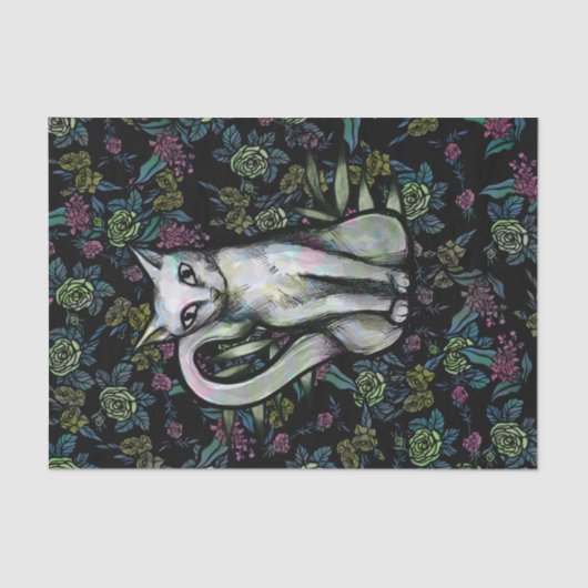 Bloembloemen van witte katurday tissuepapier (Voorkant)